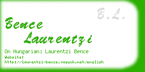 bence laurentzi business card